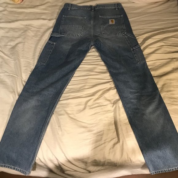 Carhartt WIP Ruck Single Knee Pants - Blue Light True Washed - 30 (fits like 31) - Picture 2 of 5